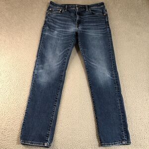 American Eagle Jeans Mens 33x32 Blue Airflex Straight‎ Slim Denim Rocker Outdoor